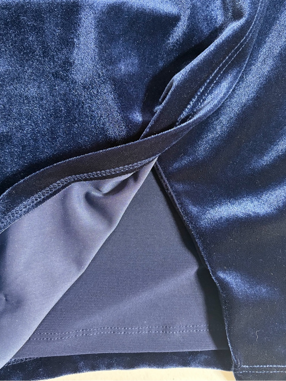 NWT LRL Navy Velvet Long-Sleeve Ruched Evening Sheath Dress (10) - Picture 14 of 16